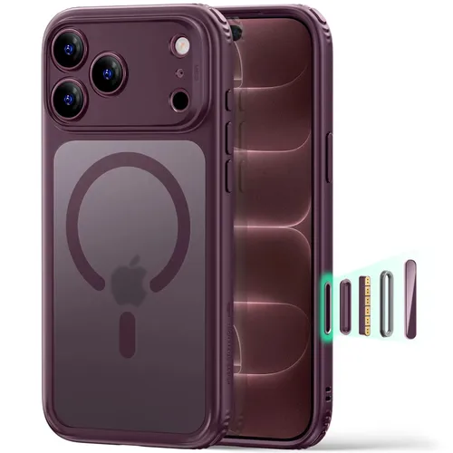 ESR Classic Hybrid Frosted Deep Burgundy MagSafe Case with Camera Control for iPhone 18 Pro / 17 Pro Series