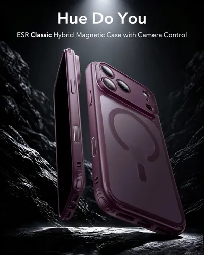 ESR Classic Hybrid Frosted Deep Burgundy MagSafe Case with Camera Control for iPhone 18 Pro / 17 Pro Series