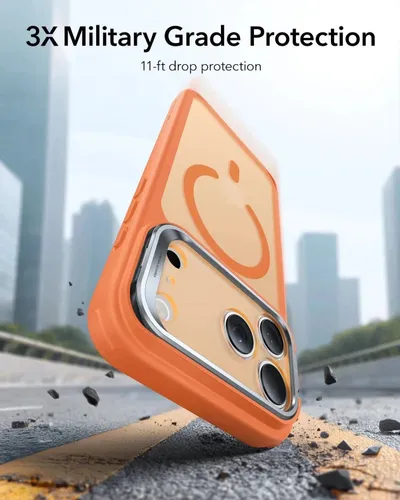 ESR Classic Hybrid Magnetic Case Frosted Orange with stand