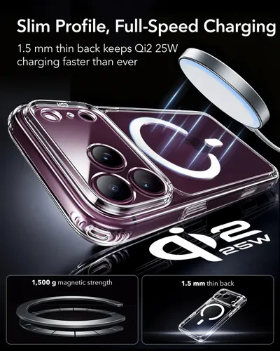 ESR Classic Hybrid Magnetic Case with Camera Control 18 Series  – Clear