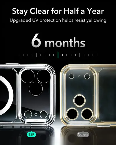 ESR Classic Hybrid Magnetic Case with Camera Control 18 Series  – Clear