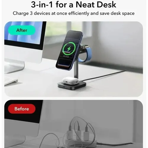 ESR CryoBoost 3-in-1 MagSafe Charging Station 25W Qi2.2