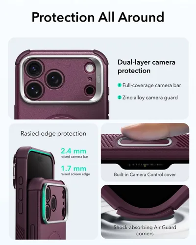 ESR Cyber Tough MagSafe Case with Camera Control and Flex Stand for iPhone 18 Pro / 17 Pro Series