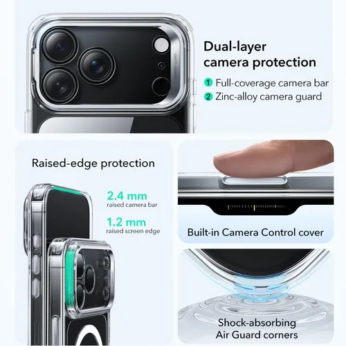 ESR Hybrid MagSafe Case with Stash Stand for iPhone 17