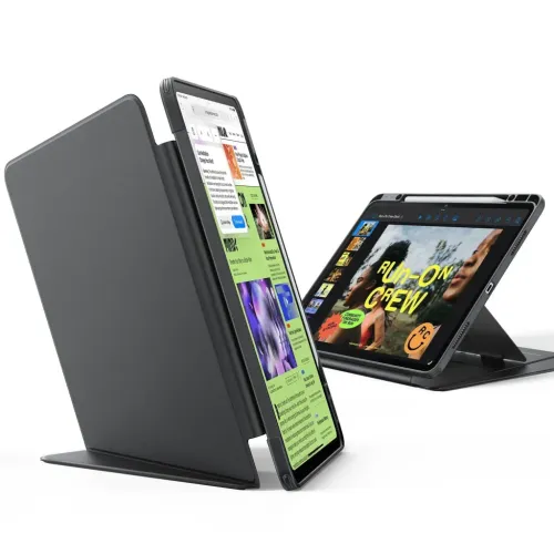 ESR Hybrid Series Flip Magnetic Case with Pencil Holder – Black