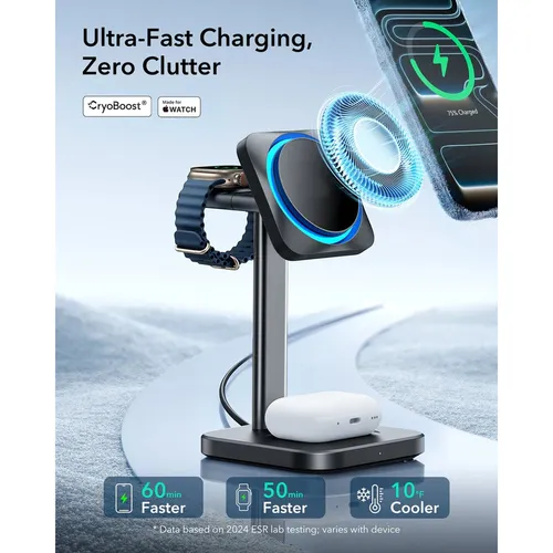 ESR Qi2 15W 3-in-1 Wireless Charging Station