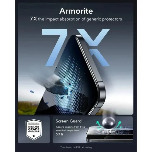 ESR UltraFit Armorite Tempered Glass for iPhone 15 - 1 Pack