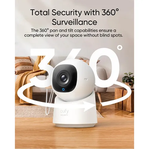Eufy C220 T8W11 2K Wired Indoor Camera with 360 Pan and Tilt