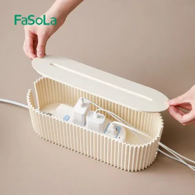 FaSoLa Cable Management Box for Power Strips and Electrical Cords – Organize and Conceal Wires