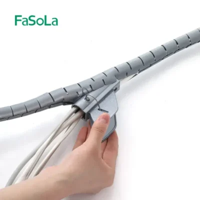 FaSoLa Cable Management Sleeve Cord Bundler – Expandable Organizer for Tidy Wires