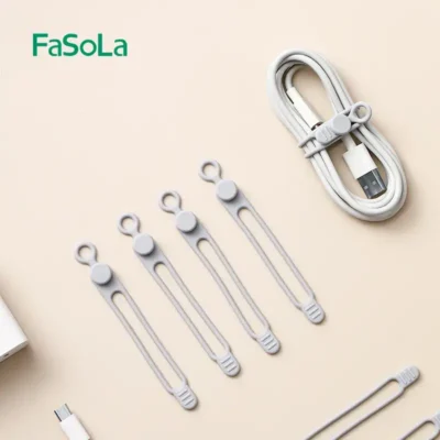 FaSoLa Reusable Variety Cable Ties and Cord Organizer Set (Pack of 6 Pcs)