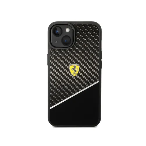 Ferrari Bimaterial Carbon Case & Polycarbonate & Silver Stripe iPhone 14 Compatibility
