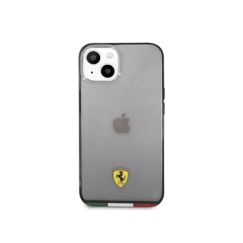 Ferrari Black Italia Transparent Outline Hard Case iPhone 13 Mini