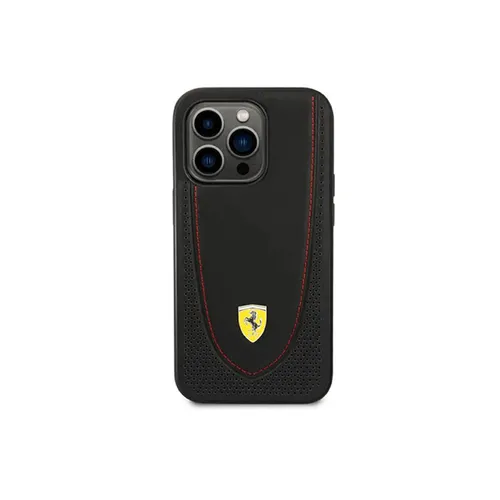 Ferrari Genuine Leather Hard Case for iPhone 14 Pro Max