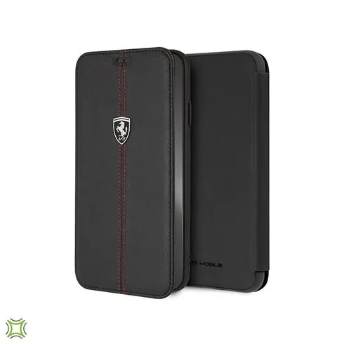 Ferrari Heritage W Vertical Contrasted Stripe Book Type iPhone Case