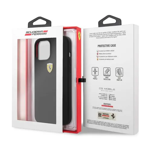 Ferrari Original Silicone On Track with Soft Microfiber Interior Case for iPhone 13 Pro Max