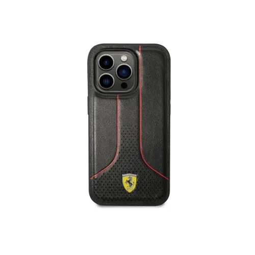 Ferrari PU Leather Smooth and Perforated Case for iPhone 14 Pro Max