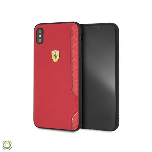 Ferrari Racing Shield On Track PU Rubber Soft Touch Carbon iPhone Case