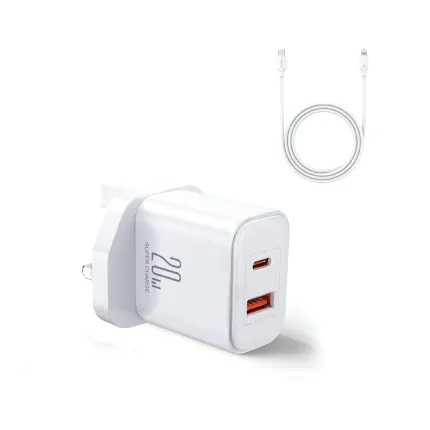 Flash Series 20W A+C Dual-Port Charger C to C Cable 1m