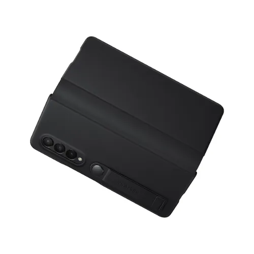 Galaxy Z Fold3 5G Leather Flip Stand Cover Black