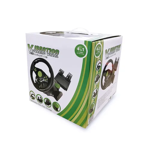 Gaming Steering Wheel With Vibration Racing Pedals For XBOX 360 For PS2 For PS3 PC USB Car Steering Wheel