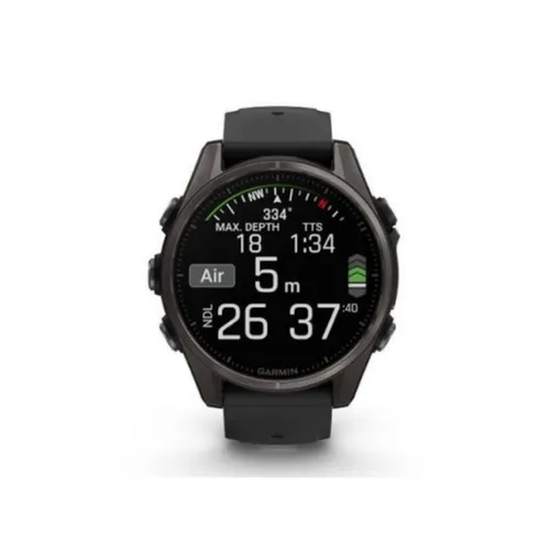 Garmin Fenix 8 AMOLED 47mm Sapphire Carbon Gray DLC Titanium - Black/Pebble Gray Silicone Smart Watch