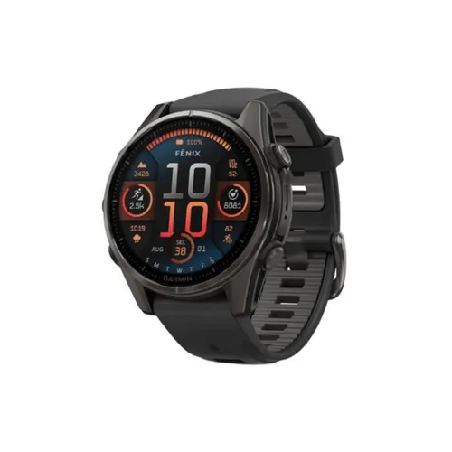 Garmin Fenix 8 AMOLED 47mm Sapphire Carbon Gray DLC Titanium - Black/Pebble Gray Silicone Smart Watch