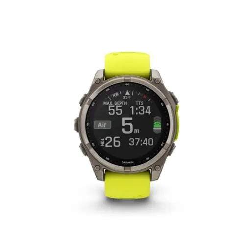 Garmin Fenix 8 AMOLED 47mm Sapphire Solar Amp Yellow/Graphite Silicone Smart Watch