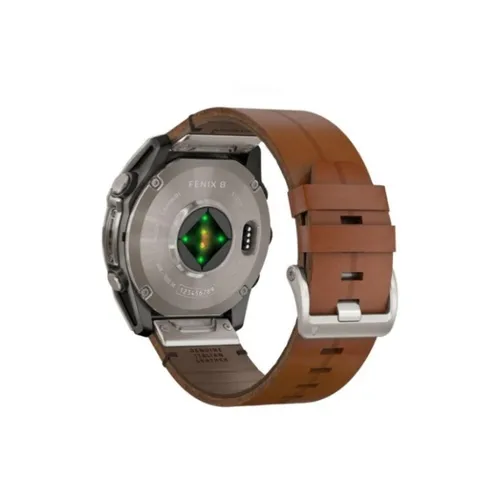 Garmin Fenix 8 AMOLED 51mm Sapphire Titanium - Chesnet Leather Smart Watch With Dual Strap