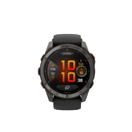 Garmin Fenix 8 Pro AMOLED 51mm Sapphire Charcoal Grey Titanium – Black Silicone Smart Watch