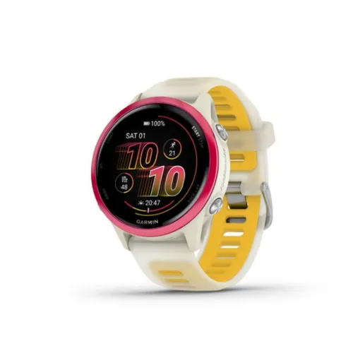 Garmin Forerunner 570 42mm Raspberry Aluminum Translucent Bone/Mango Smart Watch
