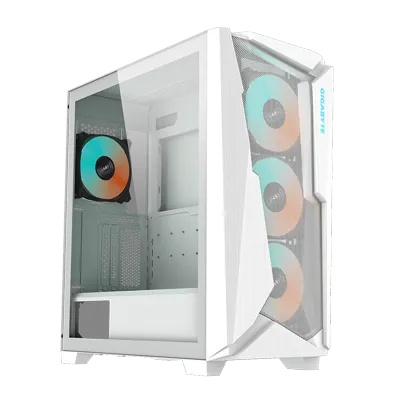 GIGABYTE C301 Glass Mid Tower Gaming Case - White