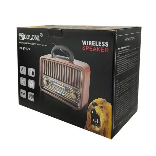 Golon RX-BT929 Bluetooth Retro Vintage Cordless Radio