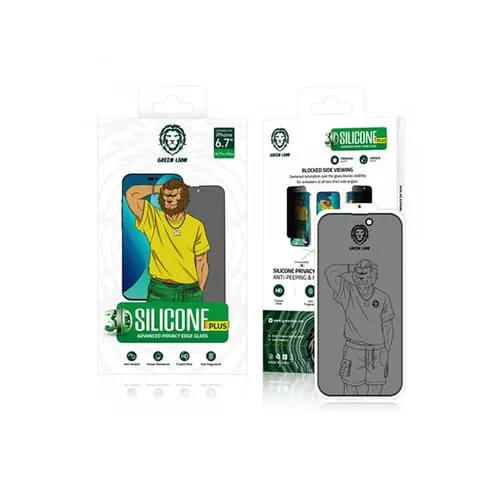 Green 3D Silicone Advance Privacy Edge Glass Screen Protector iPhone 13 Pro