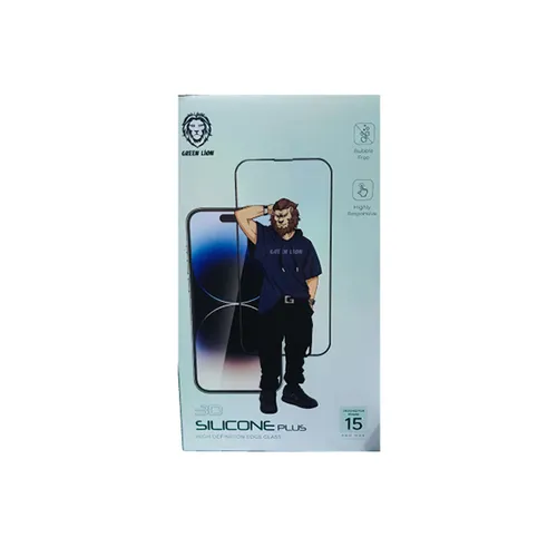 Green 3D Silicone Plus High Definition Edge Glass for iPhone 15 Pro Max