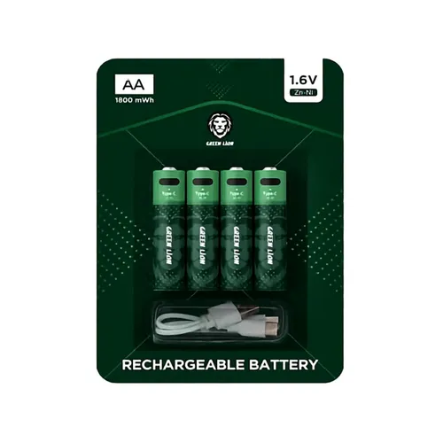 Green Lion 1800mWh AA 1.6V Rechargeable Batteries - 4Pcs