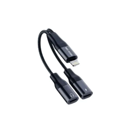 Green Lion 2 in 1 Audio & Charge Lightning Adapter [ Male Lightning to Female Lightning ]