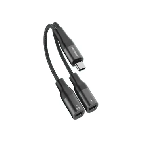 Green Lion 2 in 1 Audio & Charge USB C Adapter Male Type-C to Female Type-C