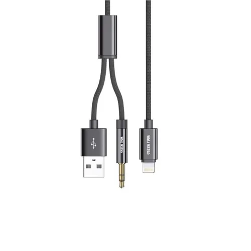 Green Lion 2-in-1 AUX Braided Cable 1.2M