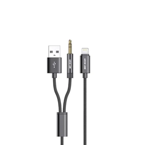 Green Lion 2-in-1 AUX Braided Cable 1.2M