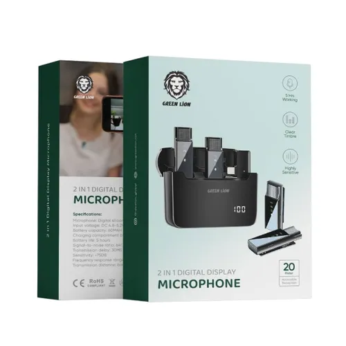 Green Lion 2 in 1 Digital Display Microphone (Lightning Connector)