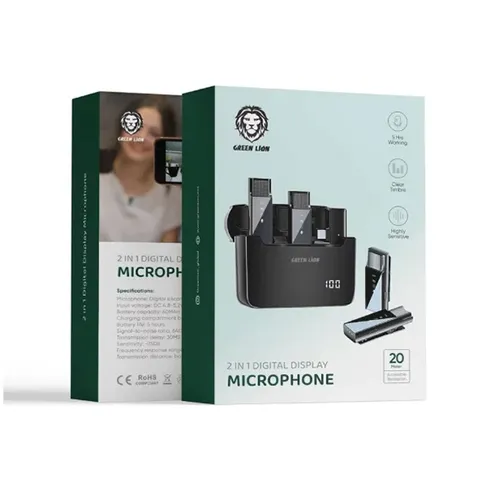 Green Lion 2 in 1 Digital Display Microphone with Lightning Connector