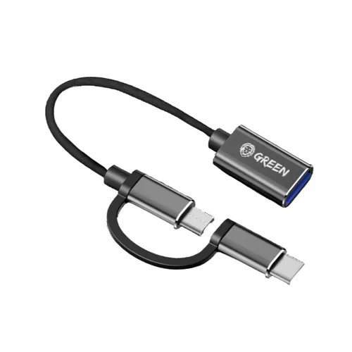 Green Lion 2 in 1 USB 3.0 OTG Portable Cable ( Micro / Type-C ) OTG Fast Charging & Transfer Plug & Play