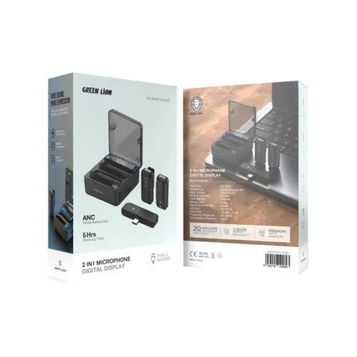 Green Lion 2 in 1 Wireless Microphone with Digital Display