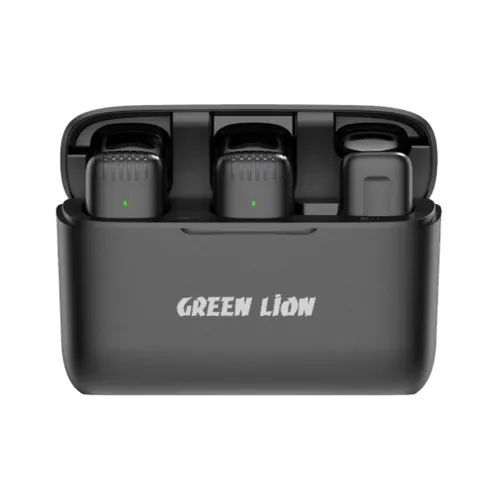 Green Lion 2 in 1 Wireless Microphone with Type-C Connector - Black GN2WMICTYCBK