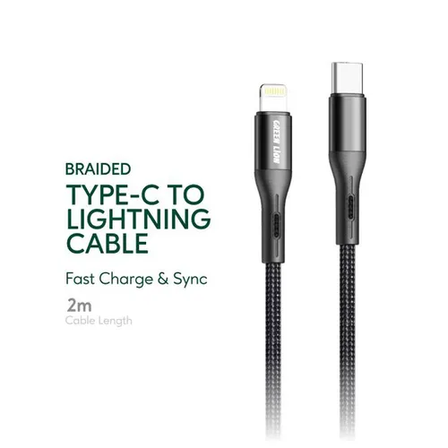 Green Lion 20W Braided 2M Type-C to Lightning Cable