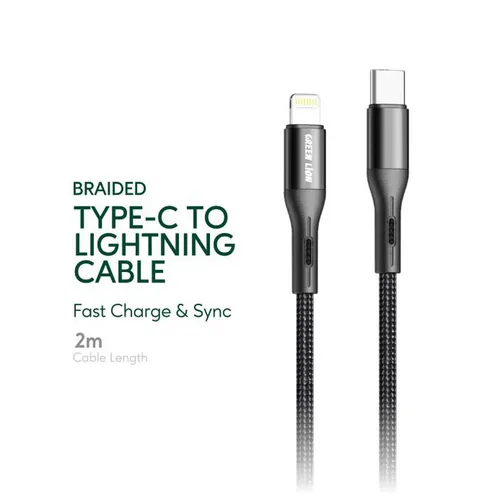 Green Lion 20W Braided 2M Type-C to Lightning Cable