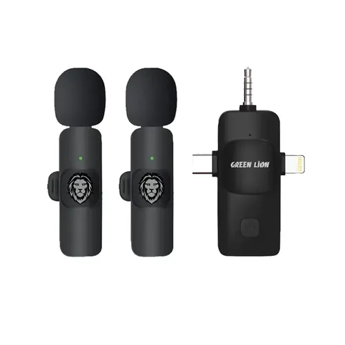 Green Lion 3 in 1 Microphone with Type-C / Lightning / AUX Connectors