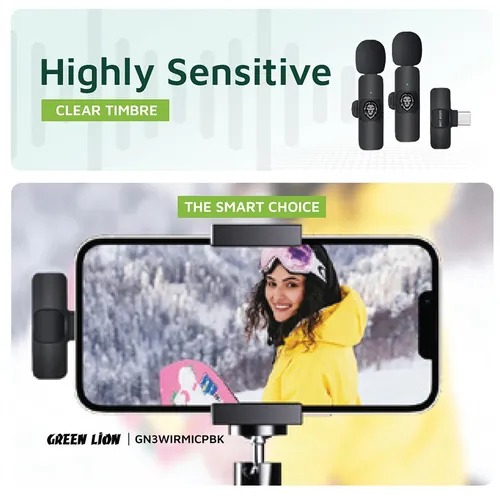 Green Lion 3 in 1 Wireless Microphone