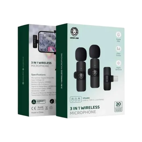 Green Lion 3 in 1 Wireless Microphone